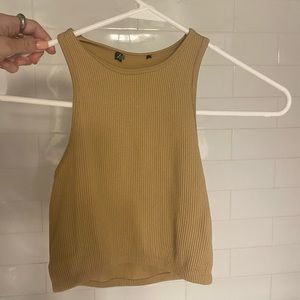 Tan Zara ribbed crop/tank top